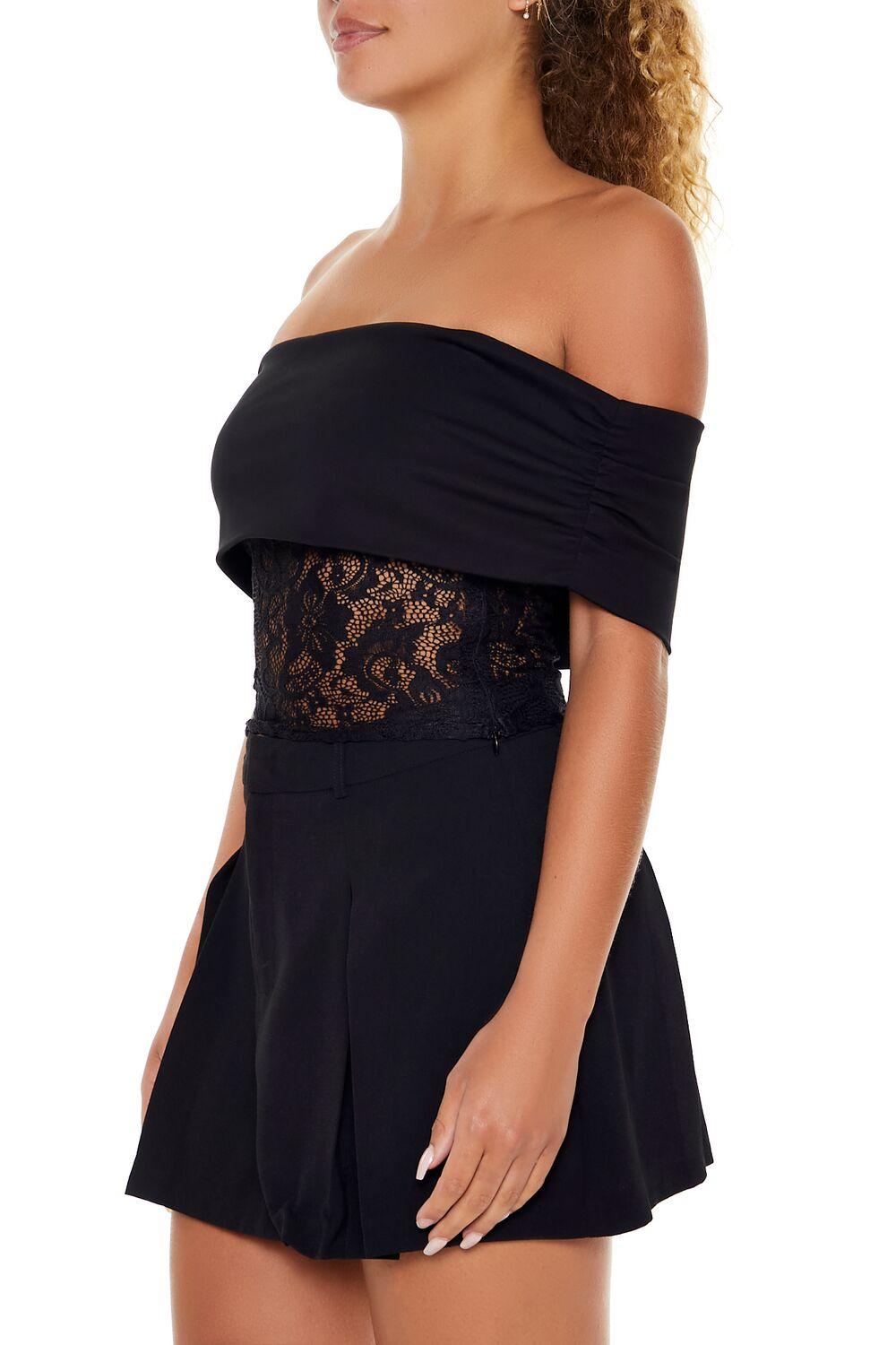 Lace Off-the-Shoulder Crop Top