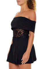 Lace Off-the-Shoulder Crop Top
