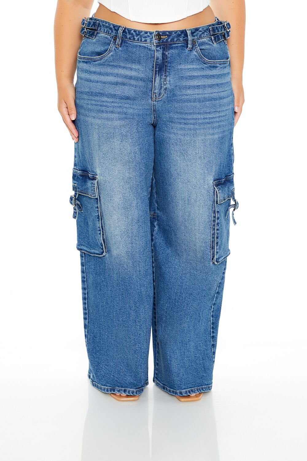 Plus Size Utility Cargo Jeans
