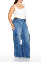 Plus Size Utility Cargo Jeans