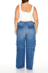 Plus Size Utility Cargo Jeans