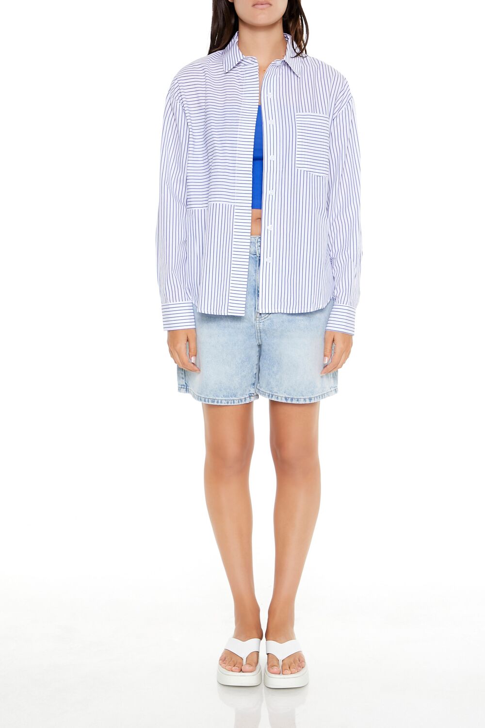 Poplin Striped Pocket Shirt
