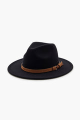 Faux Leather-Trim Fedora