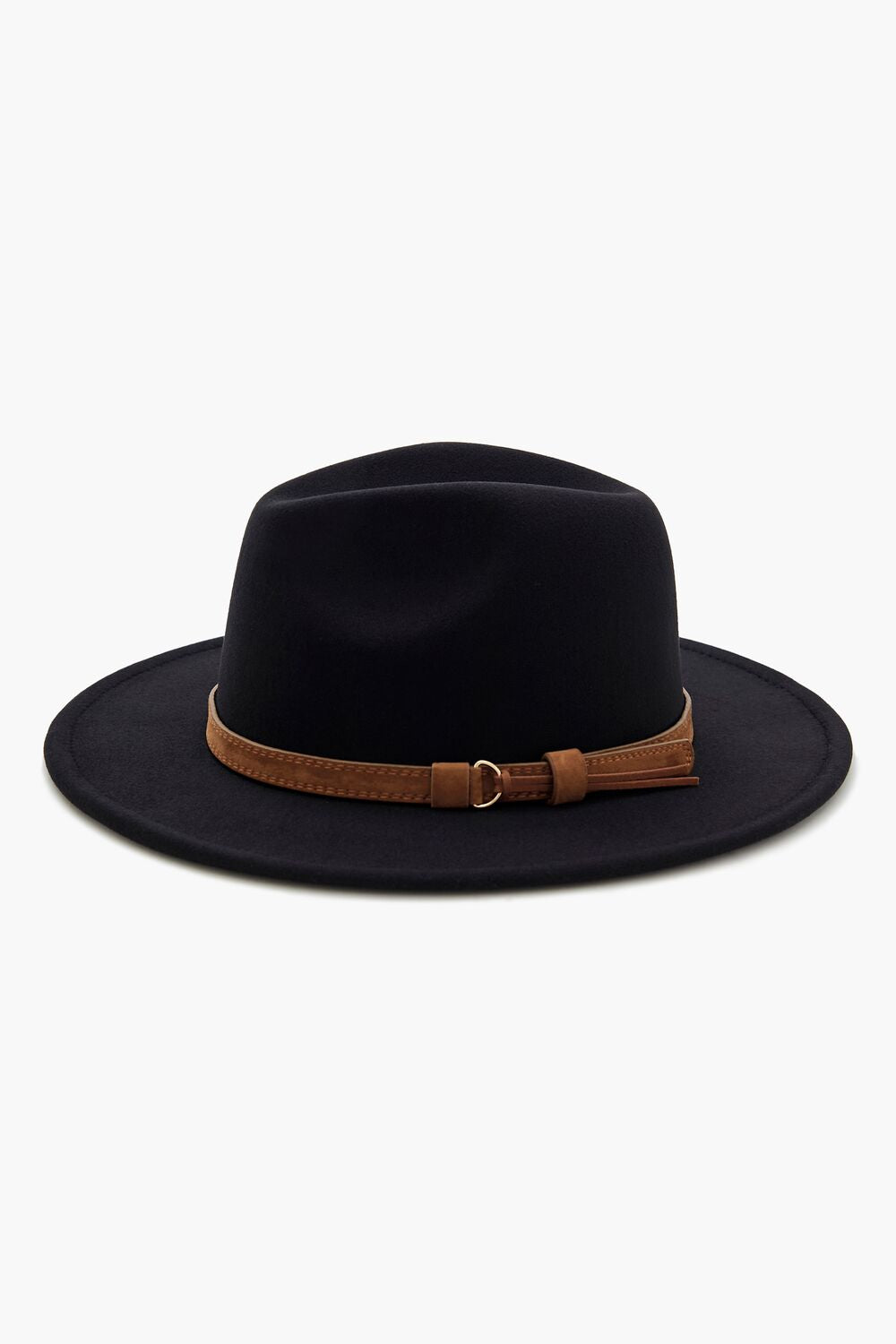 Faux Leather-Trim Fedora