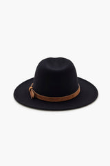 Faux Leather-Trim Fedora