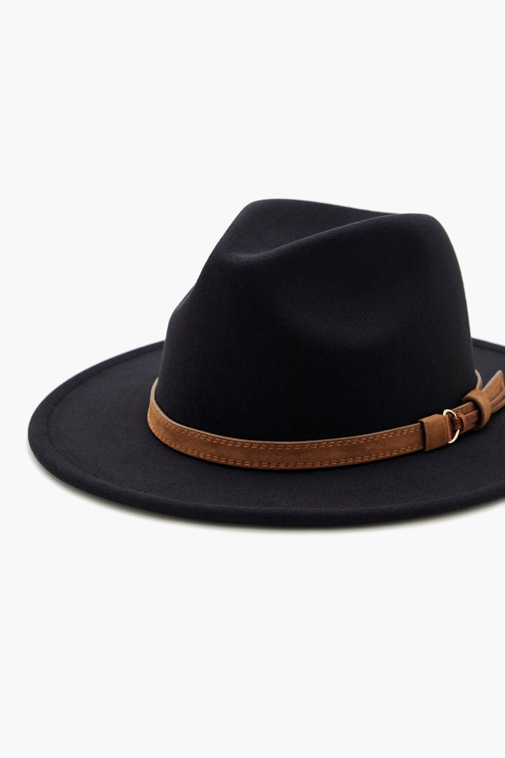 Faux Leather-Trim Fedora
