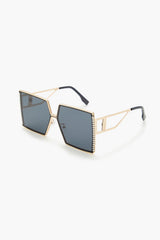Rhinestone Square Frame Sunglasses