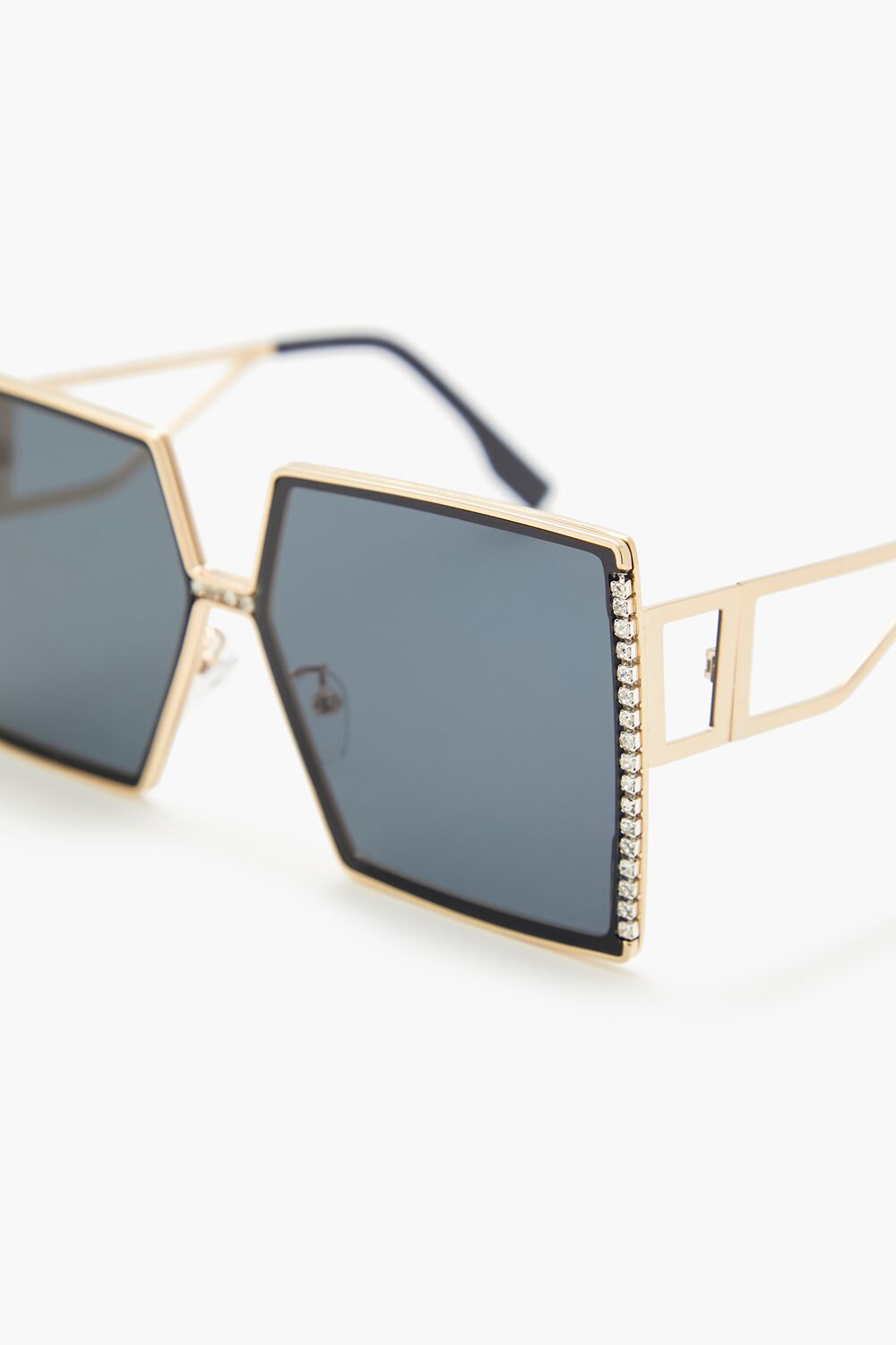 Rhinestone Square Frame Sunglasses