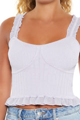 Sweater-Knit Ruffle Cami