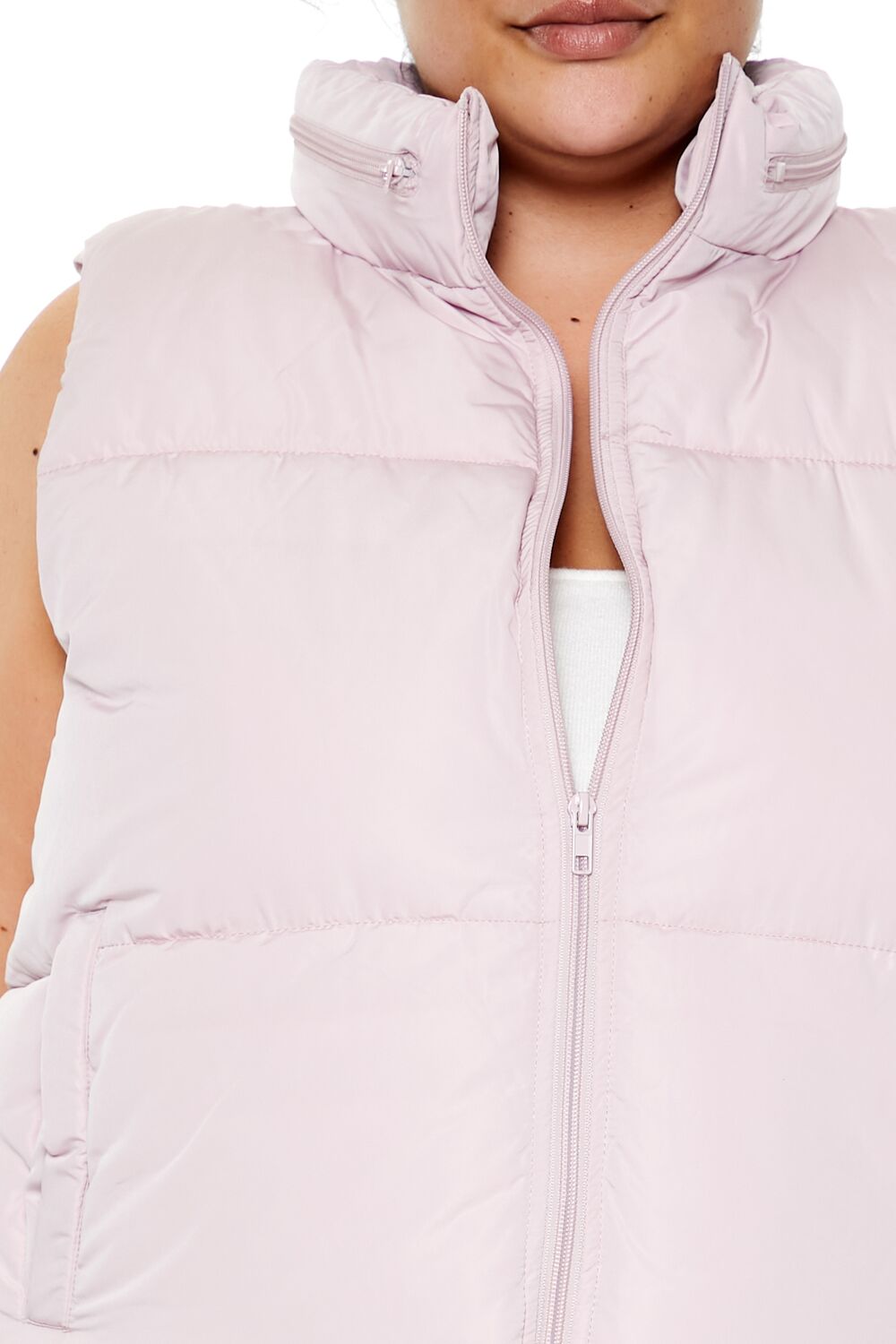 Plus Size Cropped Puffer Vest