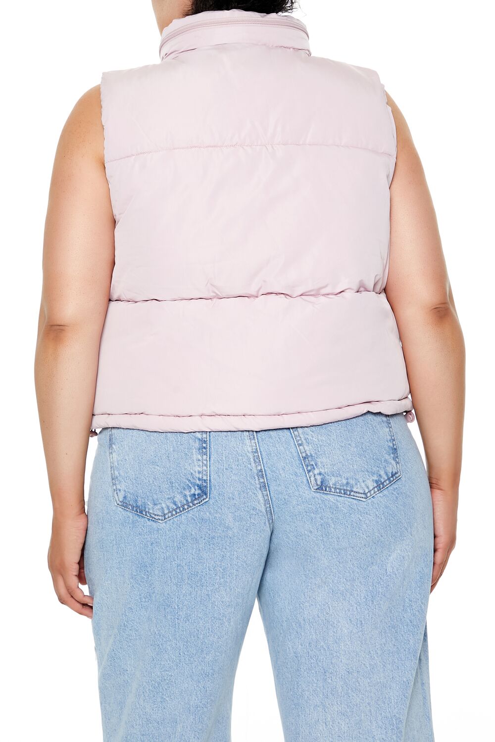Plus Size Cropped Puffer Vest