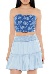 Floral Print Corset Tube Top