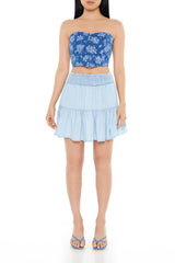 Floral Print Corset Tube Top