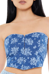 Floral Print Corset Tube Top