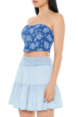 Floral Print Corset Tube Top