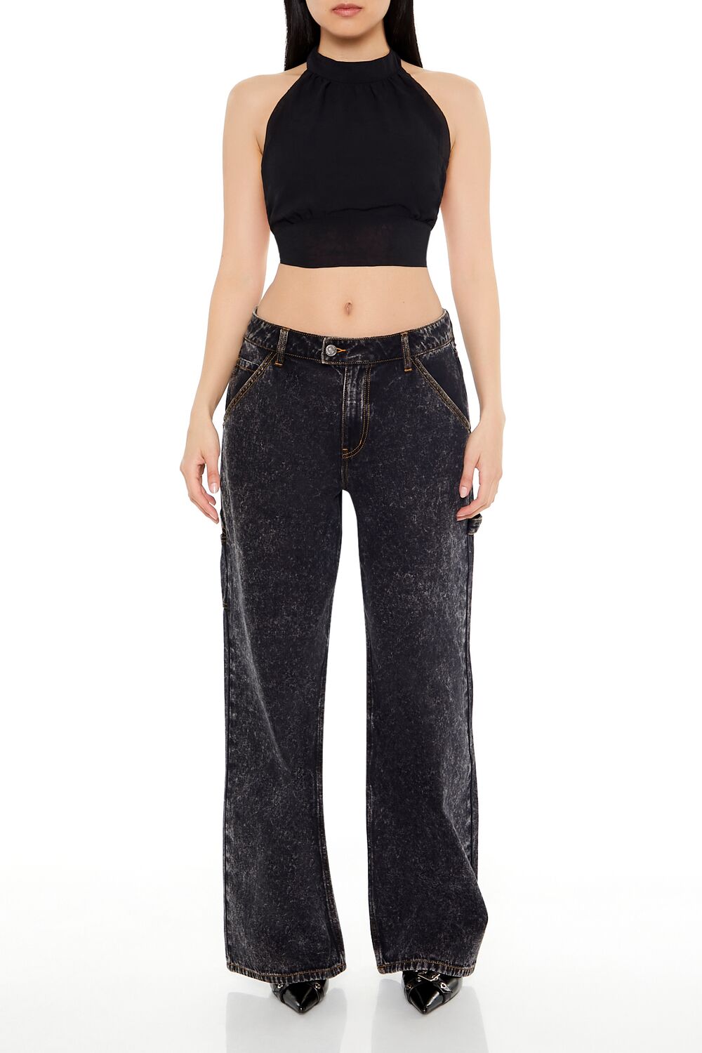 Chiffon Halter Crop Top
