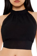 Chiffon Halter Crop Top