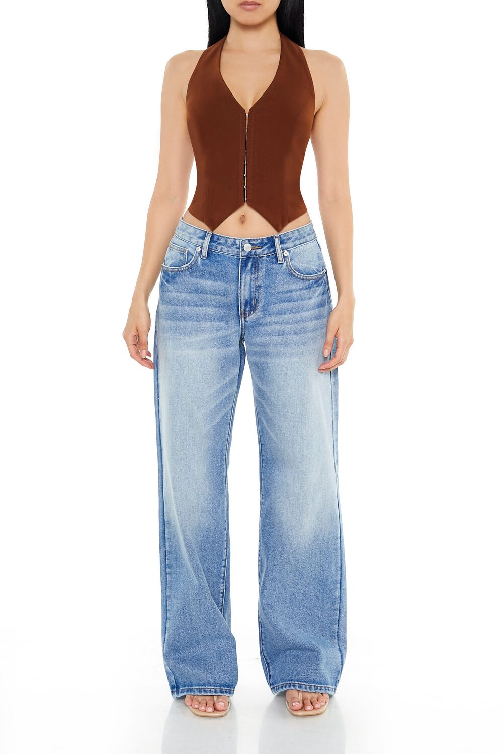 Lace-Up Halter Crop Top