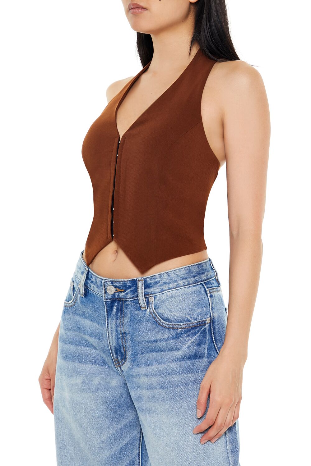 Lace-Up Halter Crop Top