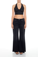 Sequin Halter Crop Top