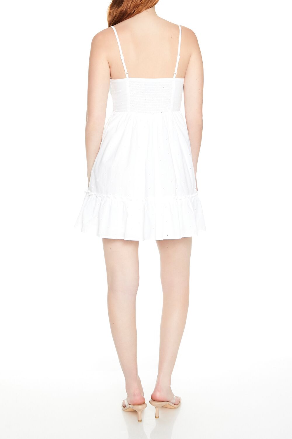 Eyelet Bow Tassel Mini Dress