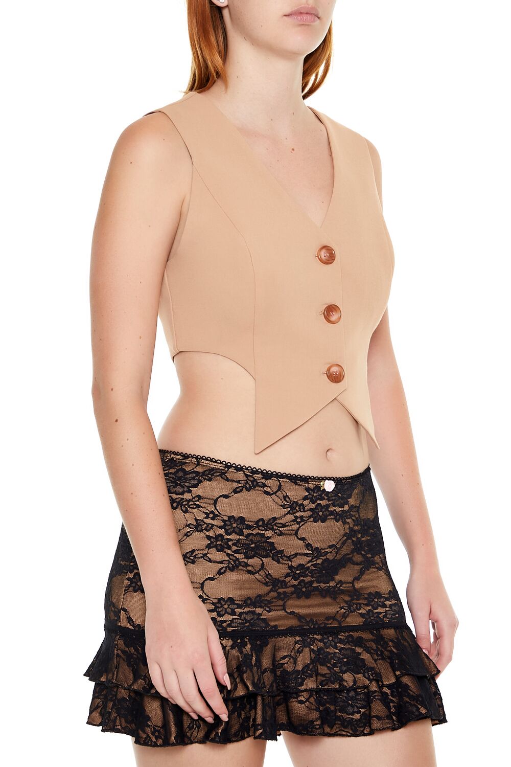 Cropped Notched Vest