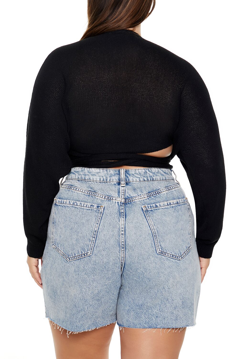 Plus Size Sweater-Knit Wrap Top