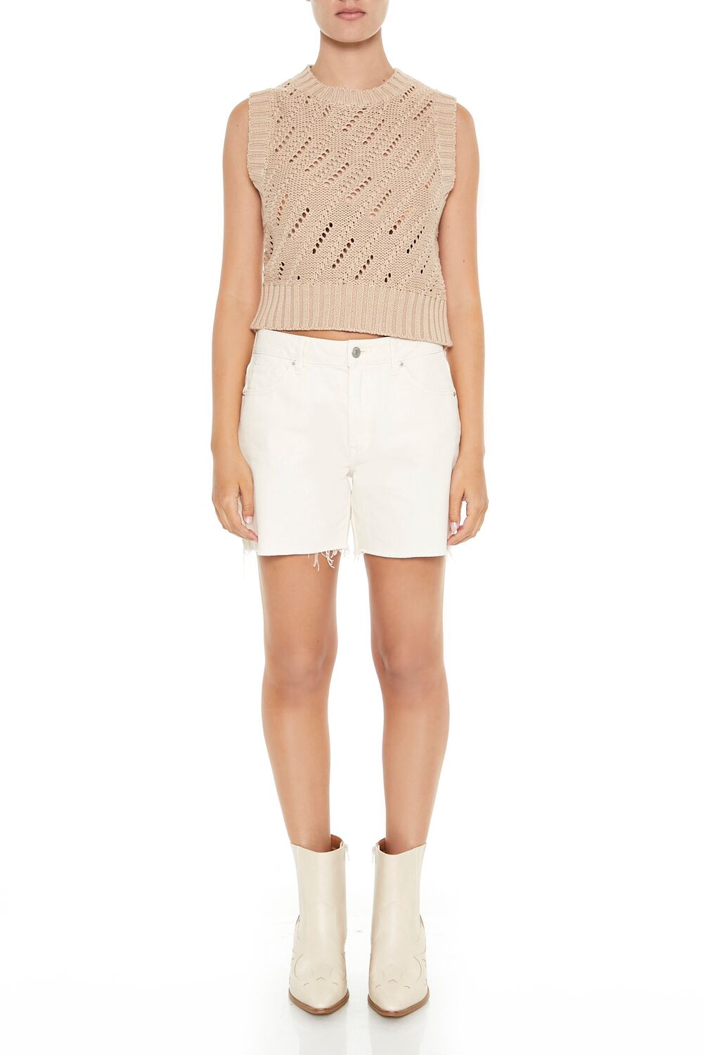 Pointelle Knit Sweater Vest