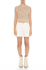 Pointelle Knit Sweater Vest