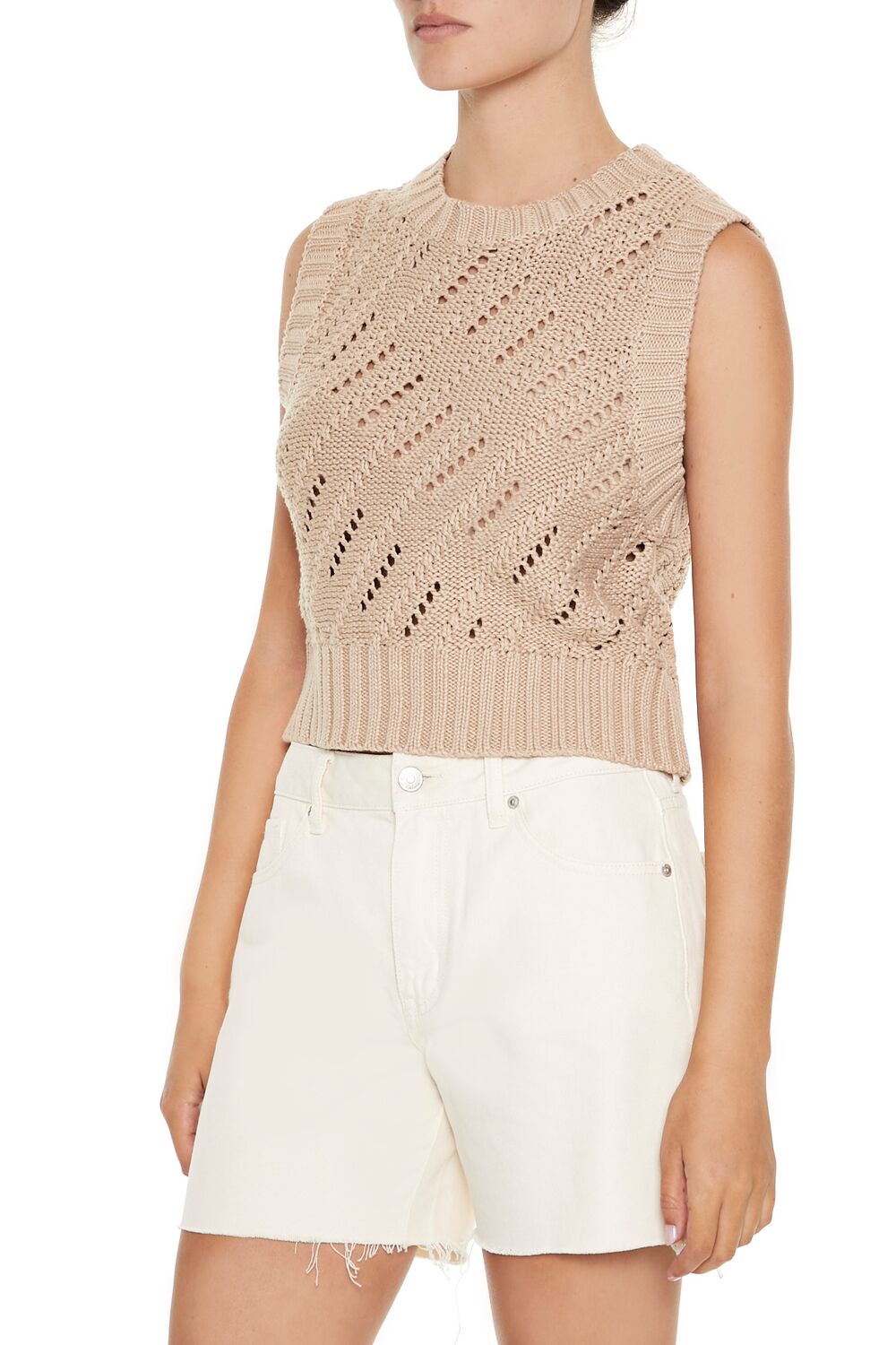 Pointelle Knit Sweater Vest