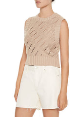 Pointelle Knit Sweater Vest