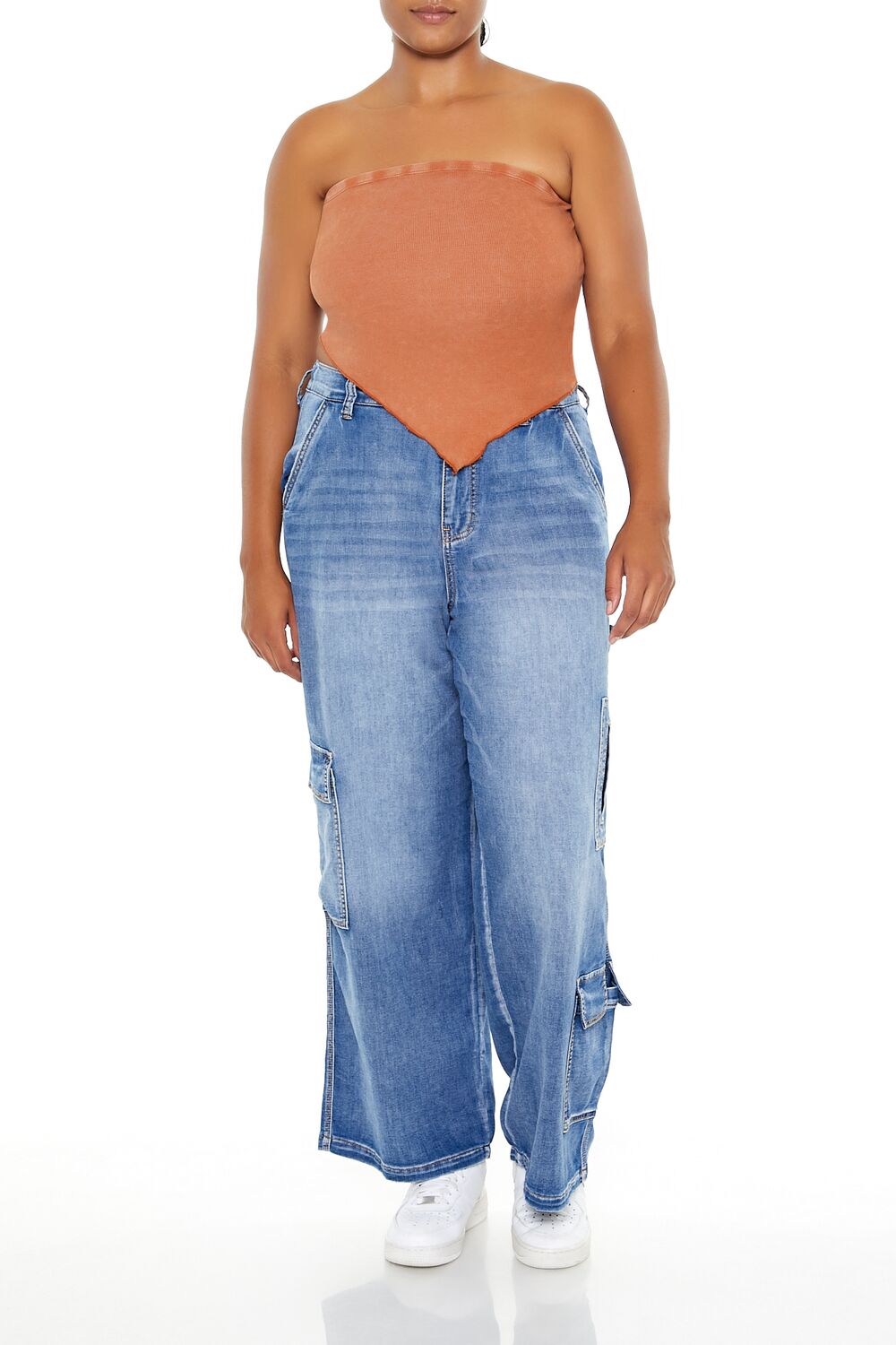 Plus Size V-Hem Tube Top