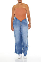 Plus Size V-Hem Tube Top