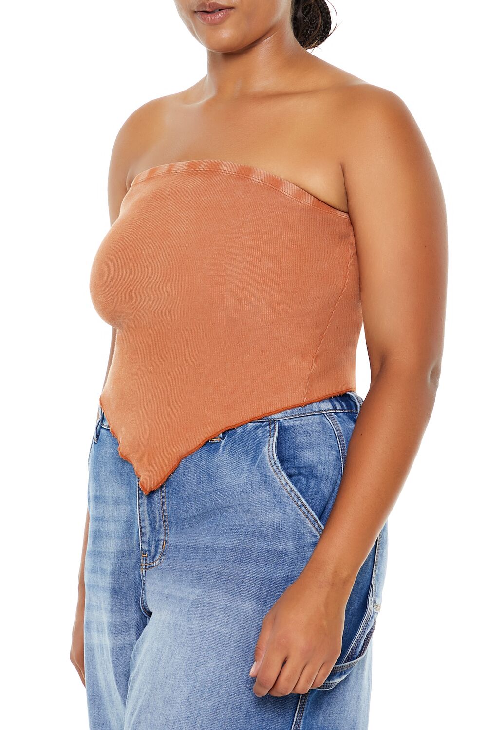 Plus Size V-Hem Tube Top