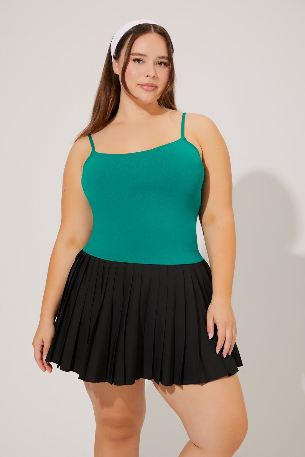 Plus Size Lace-Up Sweater-Knit Cami