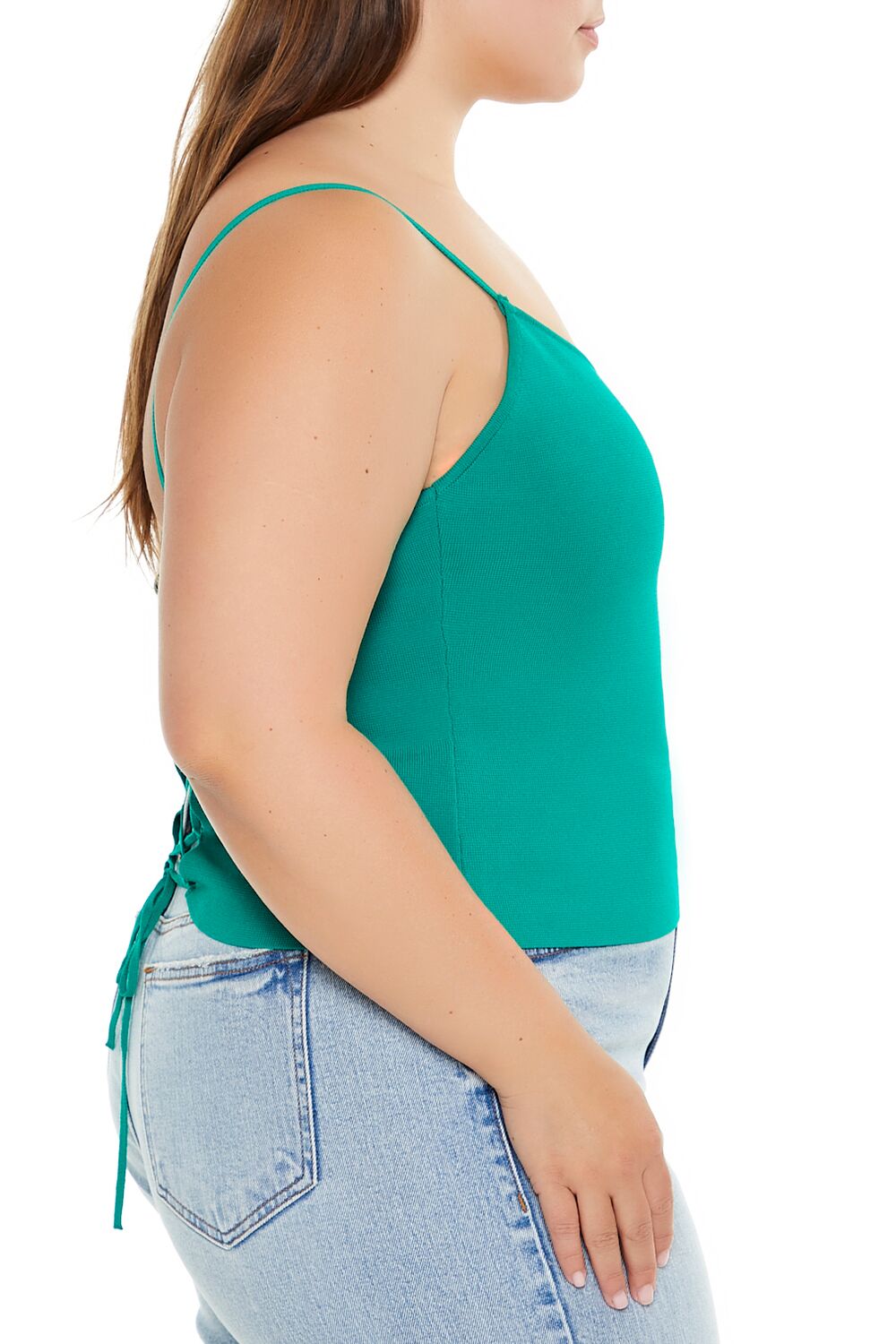 Plus Size Lace-Up Sweater-Knit Cami