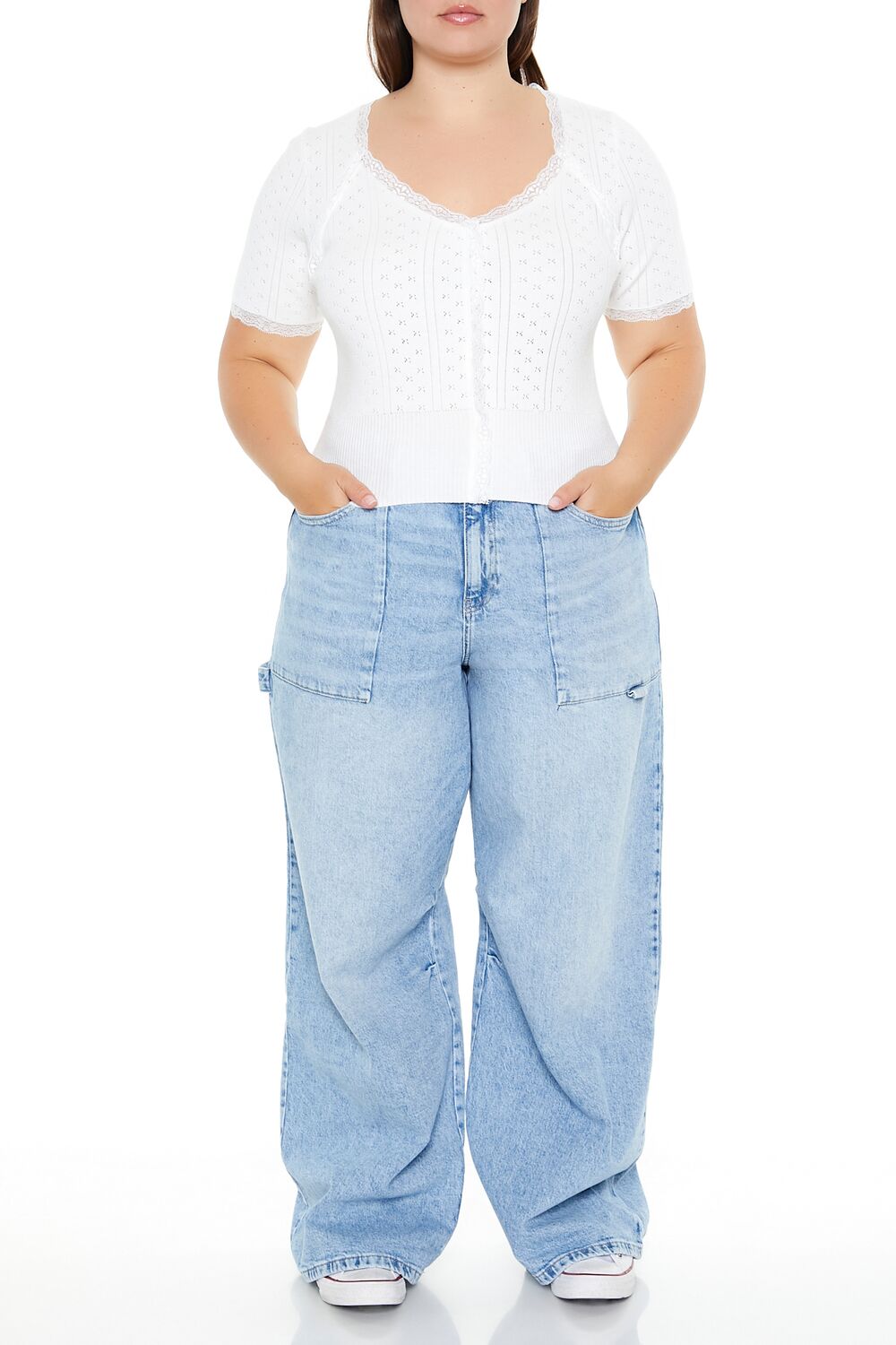 Plus Size Sweater-Knit Crop Top