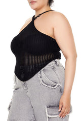 Plus Size O-Ring Sweater-Knit Cami