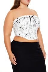 Plus Size Floral Print Tube Top