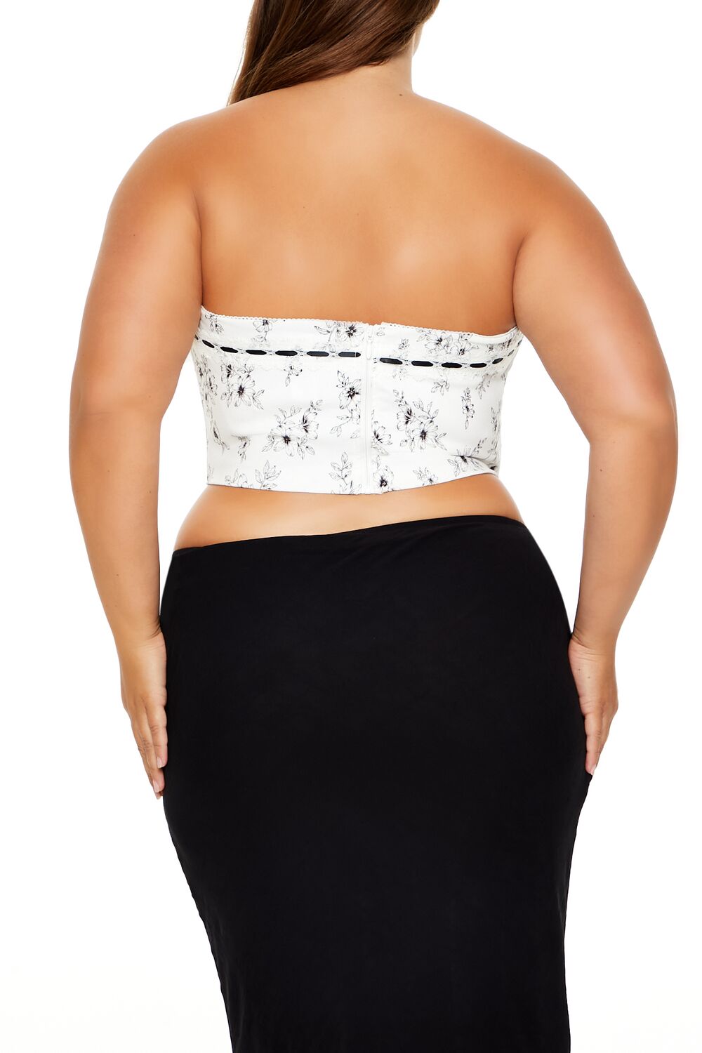 Plus Size Floral Print Tube Top