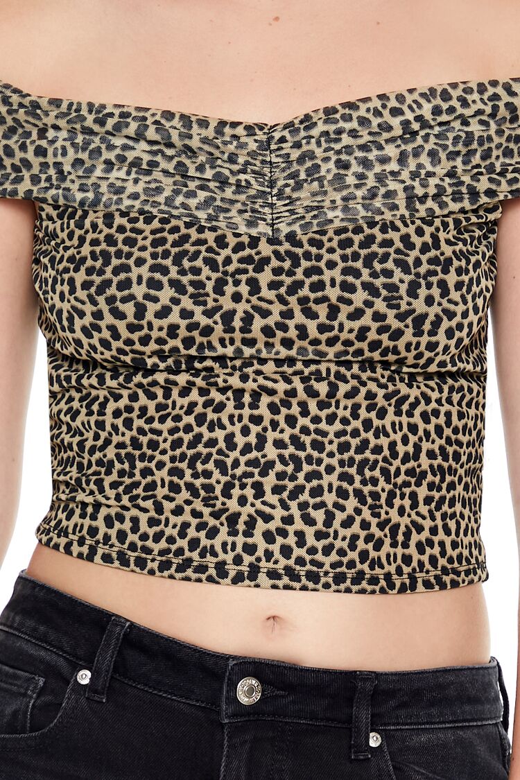 Cheetah Print Off-the-Shoulder Top