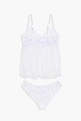 Plus Size Mesh Lingerie Cami & Panty Set