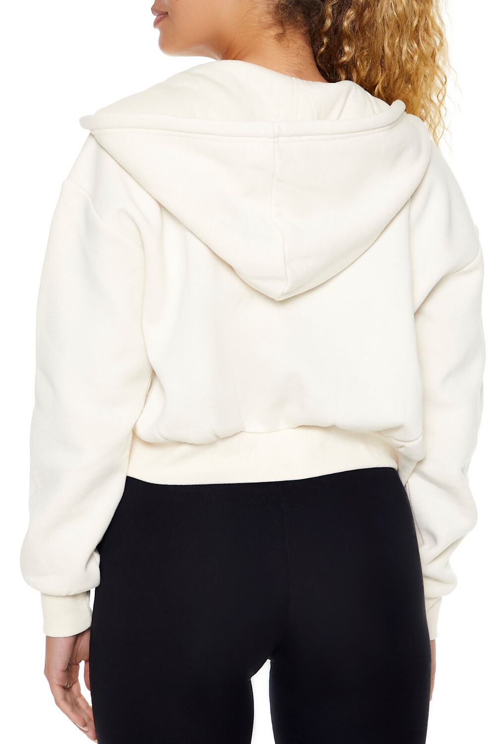 Cropped Fleece Zip-Up Hoodie