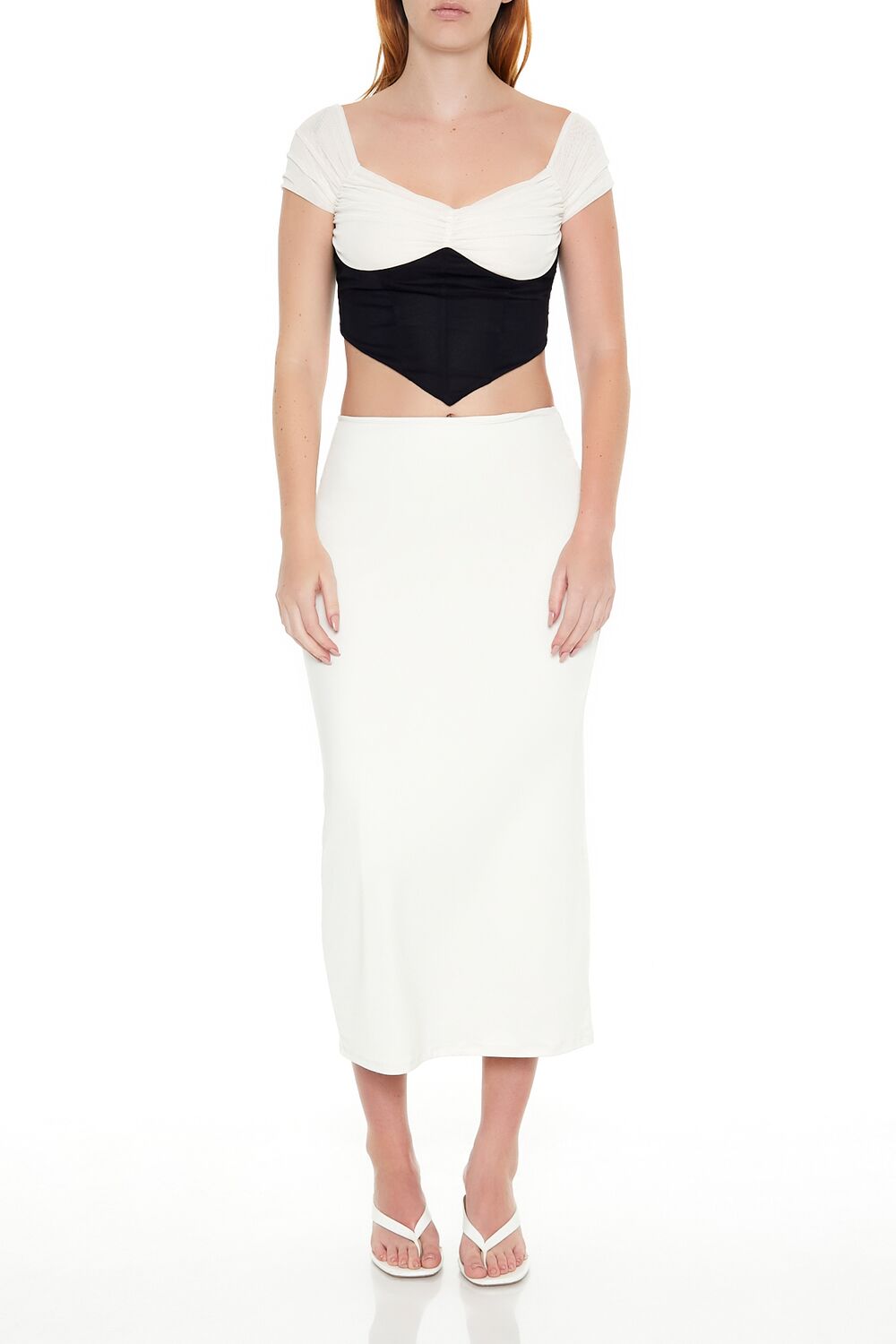 Colorblock Mesh Crop Top