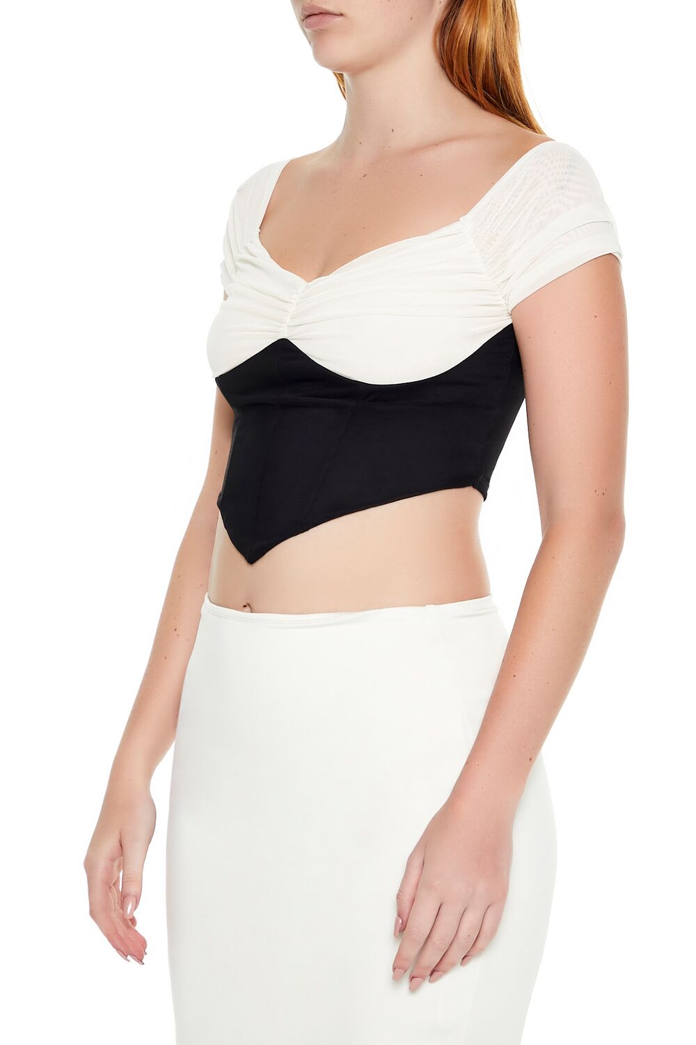 Colorblock Mesh Crop Top