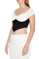 Colorblock Mesh Crop Top