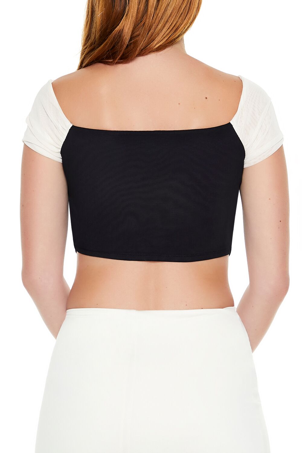 Colorblock Mesh Crop Top