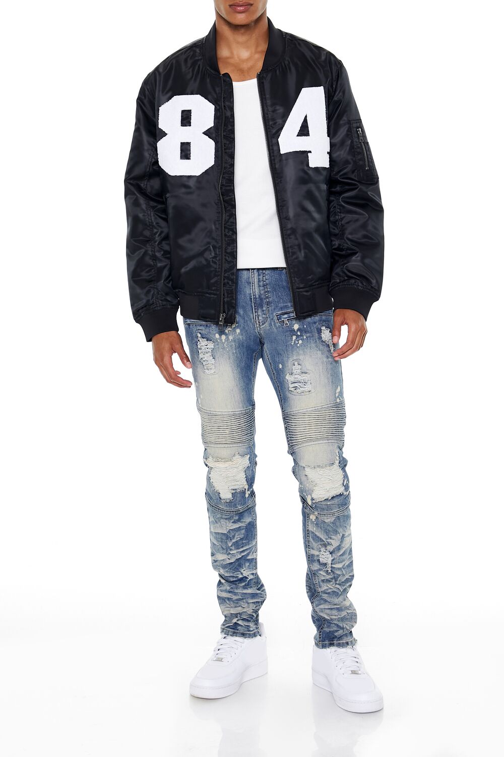 Destroyed Moto Skinny Jeans