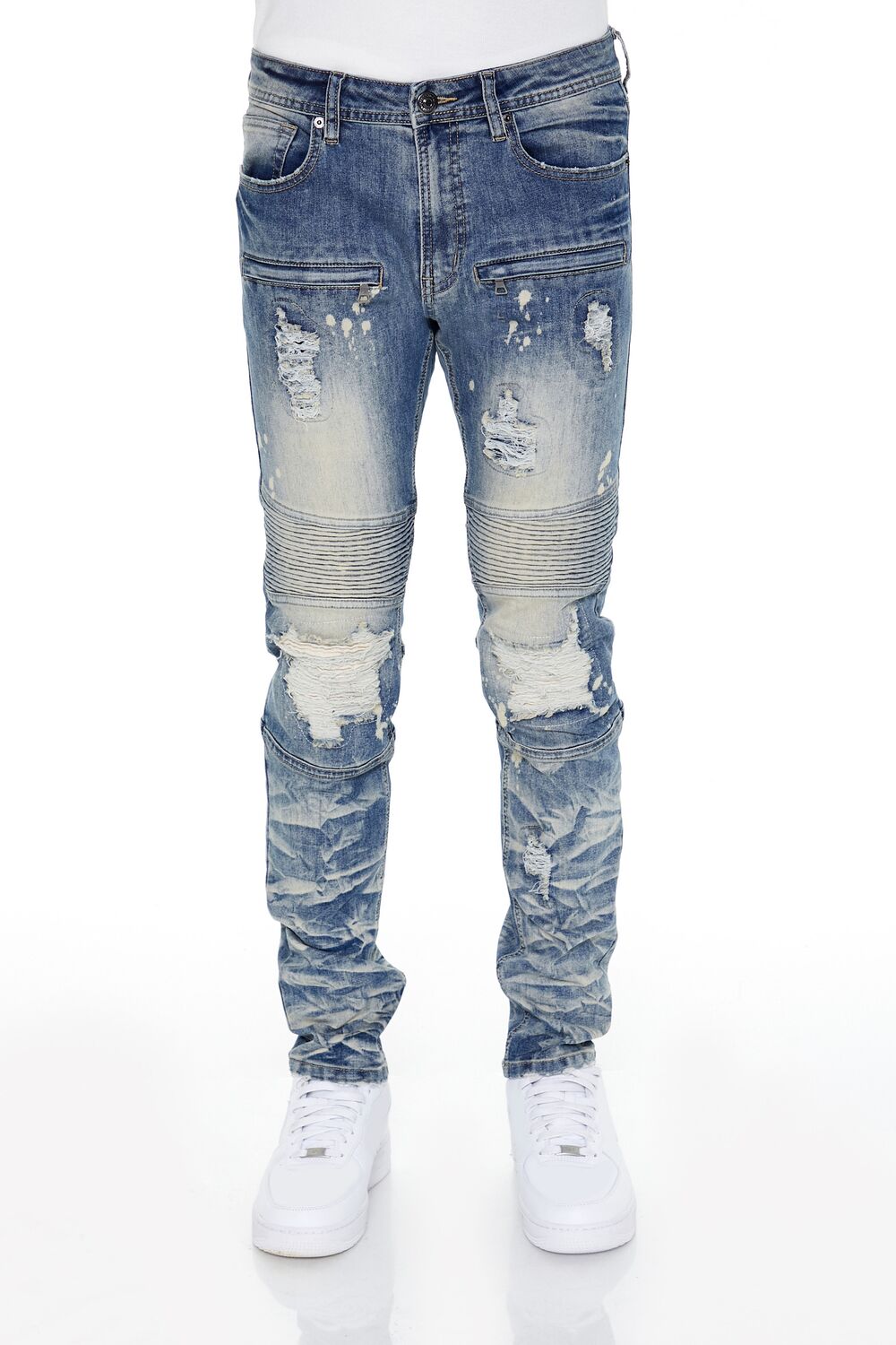 Destroyed Moto Skinny Jeans