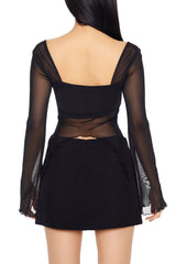 Sheer Split-Hem Top